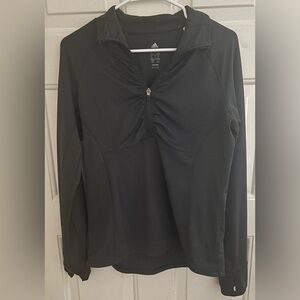 Adidas dark gray 1/4 ruched Women’s Climalite Jacket EUC